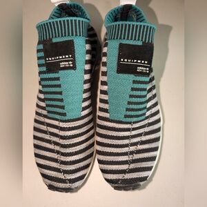 Adidas Men’s EQT Support Sock Primeknit Core Black Sub Green sz 8 1/2